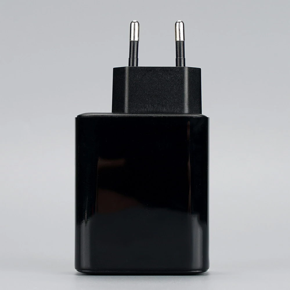 EU/Europe Plug 1 USB-A + 1 USB Type-C GaN Black Travel/Wall charger 110V-230V 2081