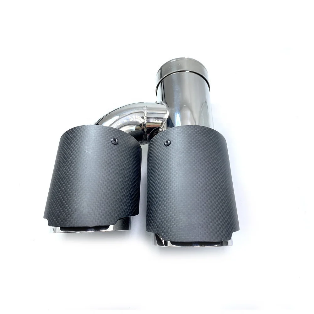 Embout D'échappement Double Tuyau Acier Mat Pour BMW - Silencieux Universel 70-101 Mm | Style Sport, Installation Facile