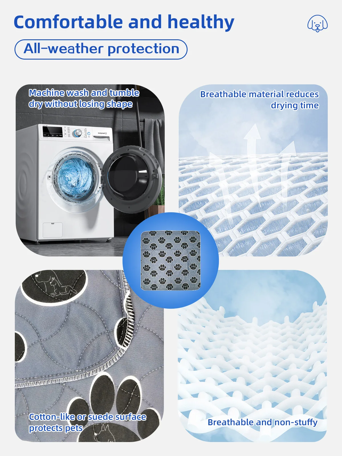 Wholesale Washable Reusable Waterproof Dog Training Pads Extra Large P - product detail 4