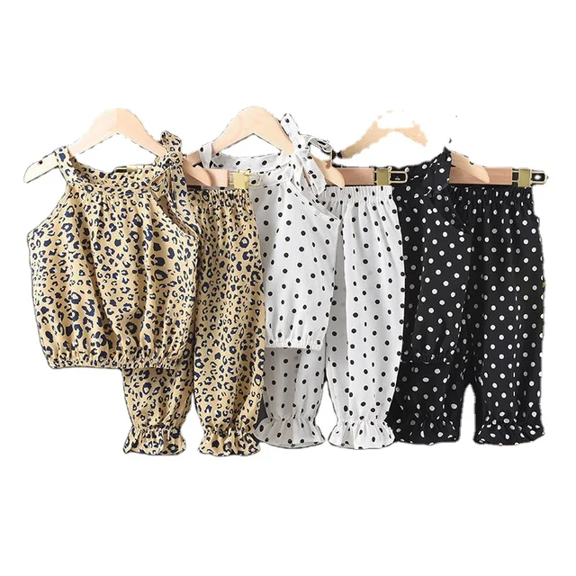 Girls' sling children's summer dress Korean version polka dot sling 2023 new girls' and children's clothing wholesale
