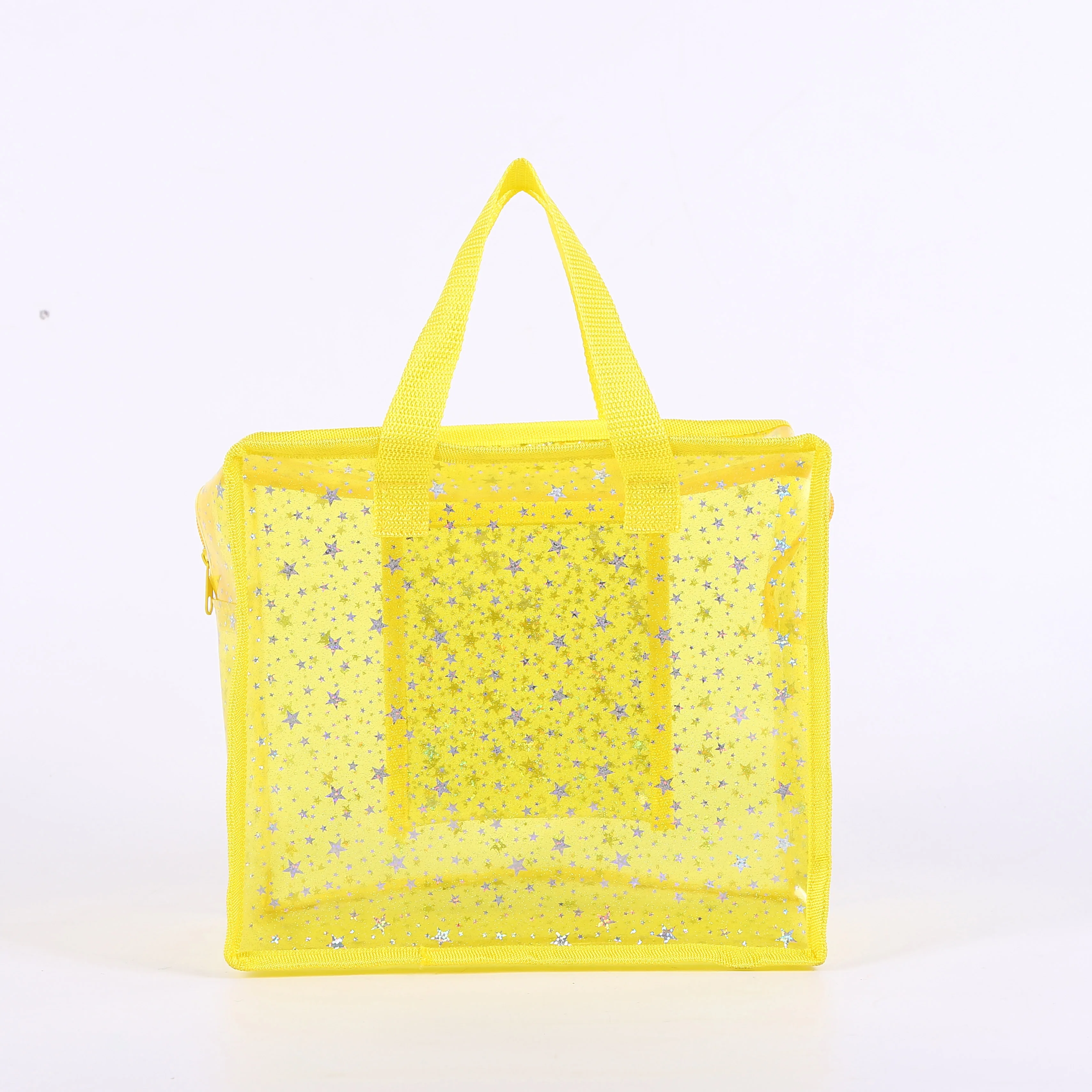 Custom Logo Transparent PVC TPU Pouch Holographic Large Capacity Waterproof Travel Makeup Bag for Cosmetic Storage