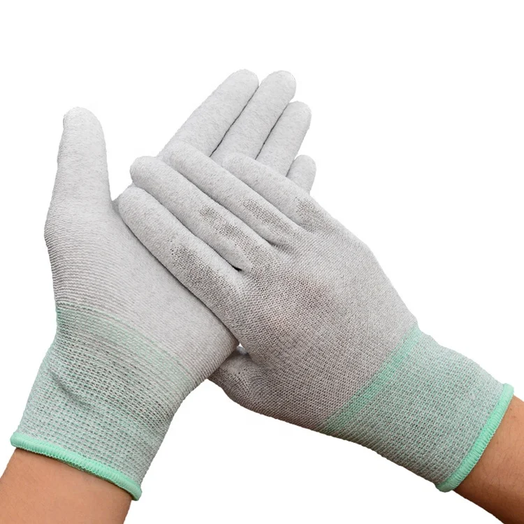 Nylon Safety Coating Work Gloves Multi-purpose Anti-static PU