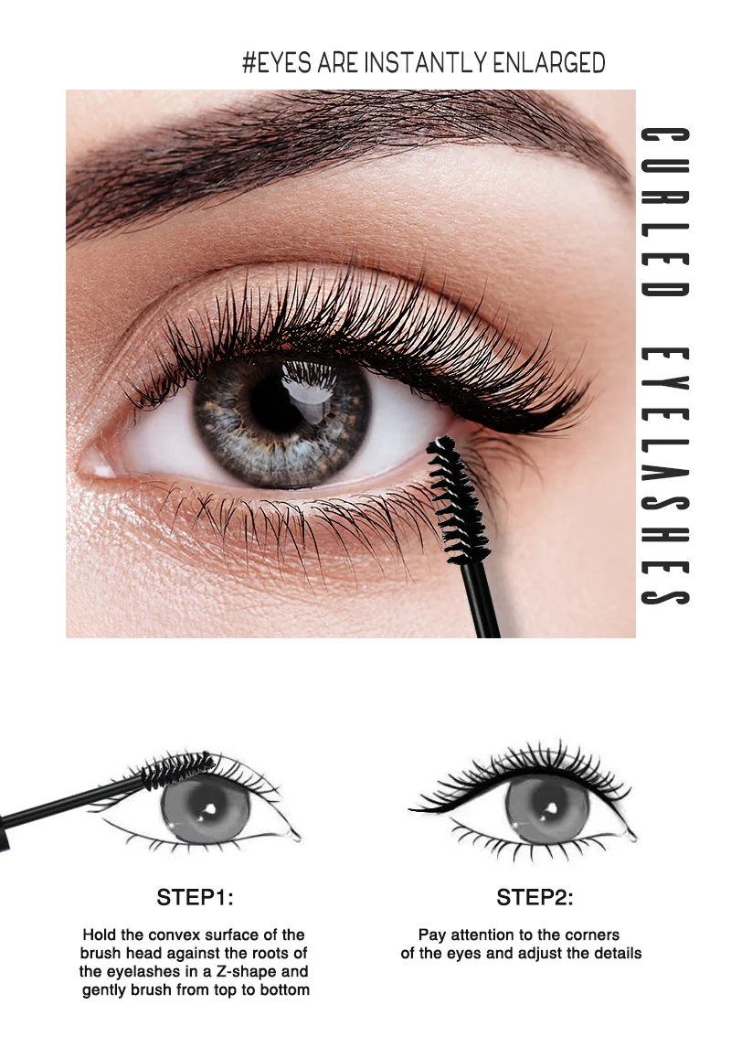 Lash Mascaras White Squeeze Tube Custom Logo Waterproof Lasting Black