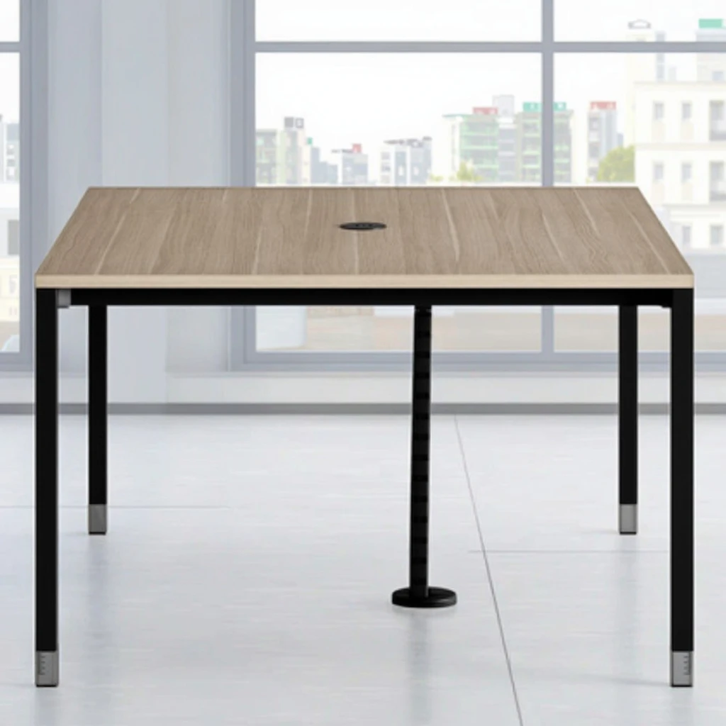 Professional Conference Desk with Integrated Power Outlet and Steel Frame for Modern Office Boardroom 4