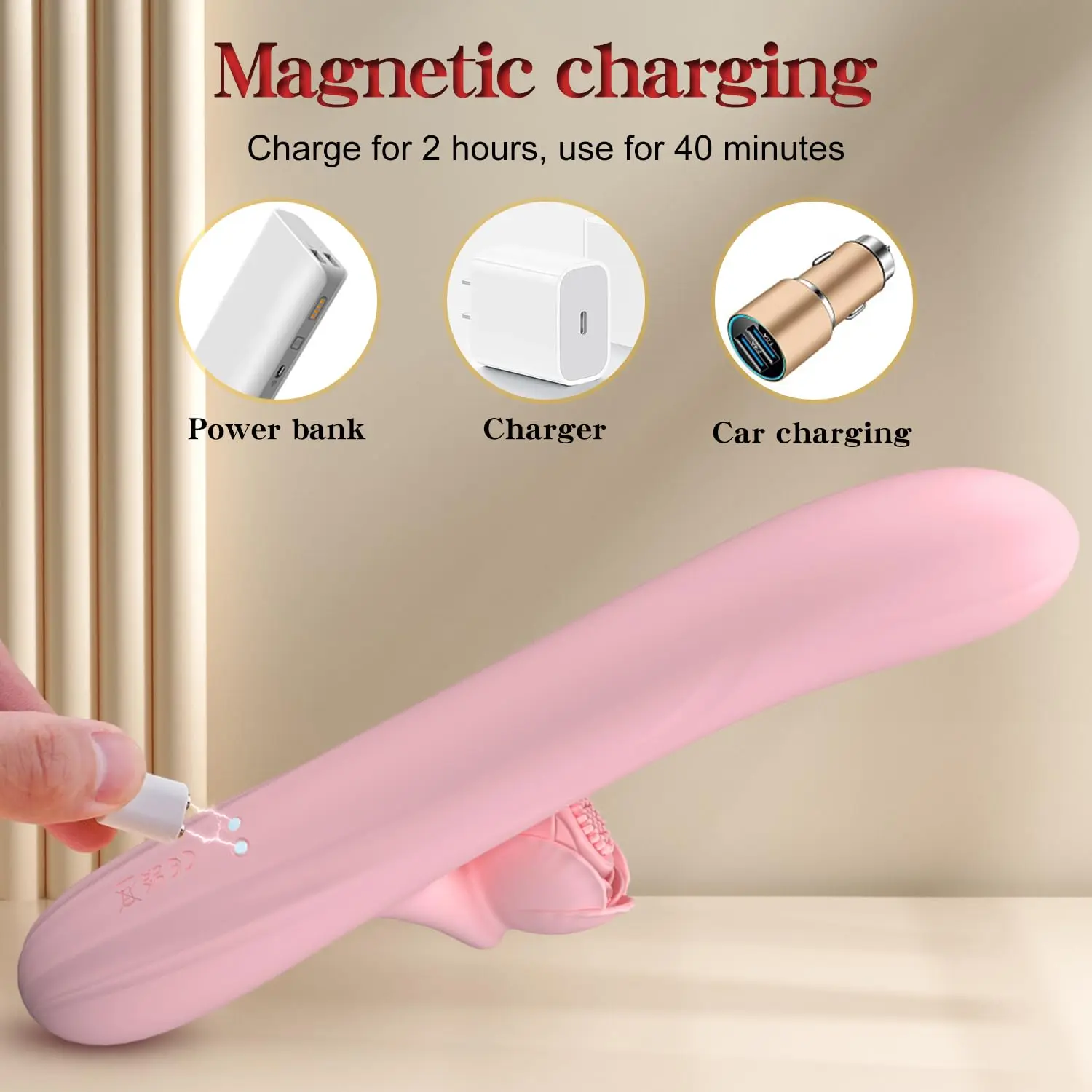 How to charge rose toy without magnetic charger