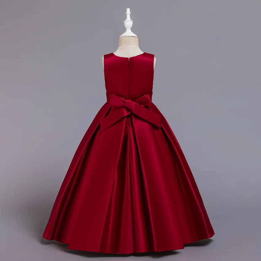 Оптовая продажа; Детское бальное платье без рукавов с вышивкой и бисером; Нарядное платье принцессы; Красивые длинные вечерние платья для девочек