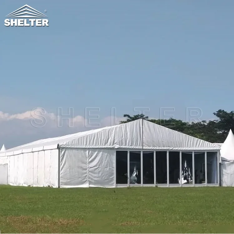 Shelter-structure Project in Indonesia 15x60m White Marquee Tent 15x40m 15x30m Transparent Tenda Roder Large Event Wedding Tent