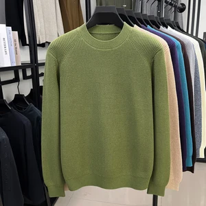 Custom Men's Cotton Pullover Sweater Wholesale Casual Crewneck for Daily Wear