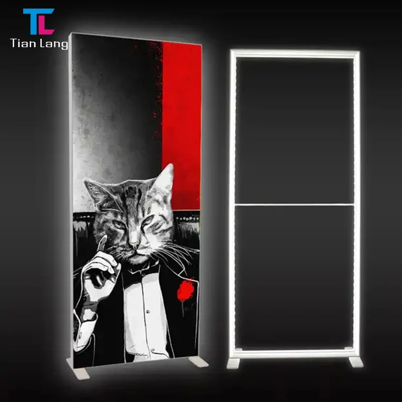 TianLang Seg Fabric Led Tanda Box Fabric Frame Display Super Slim Backlit Aluminum Frame Led Tanda Box