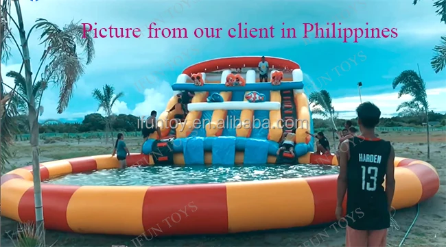 Pirate Ship Theme Inflatable Dry Slide Double Lane Inflatable Bouncer ...