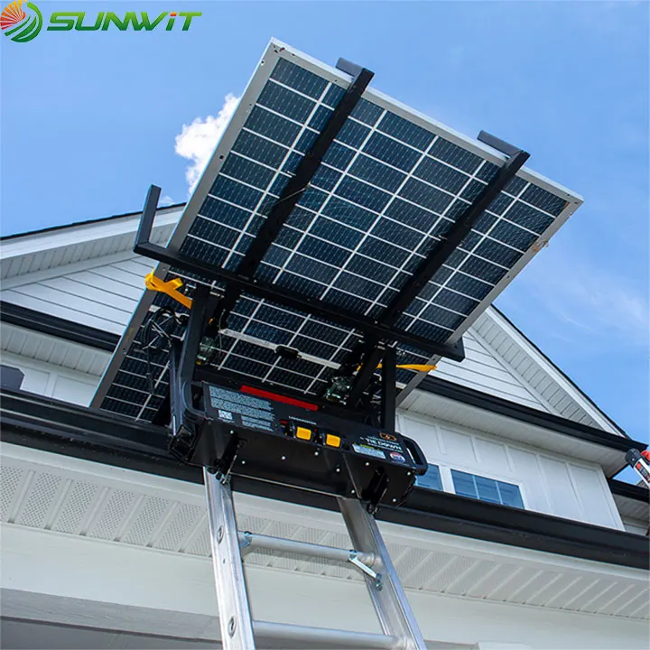 Cargo Elevator for Construction Solar Power Panel Lifting Machine Electric Ladder Hoist Roof Tiles Adjustable Lift Materials