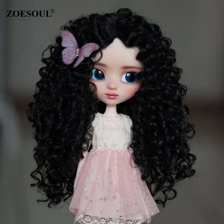High-temperature Long Curly Hair Wig for 1/6 Blythe Doll Costume Accessory #1 
