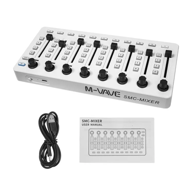 SHUAIGUO-1 MIDI Controller Mixer - 43 Buttons, 8 Knobs, 8 Push Buttons, Bluetooth/USB, Battery/Type-C Powered-318787