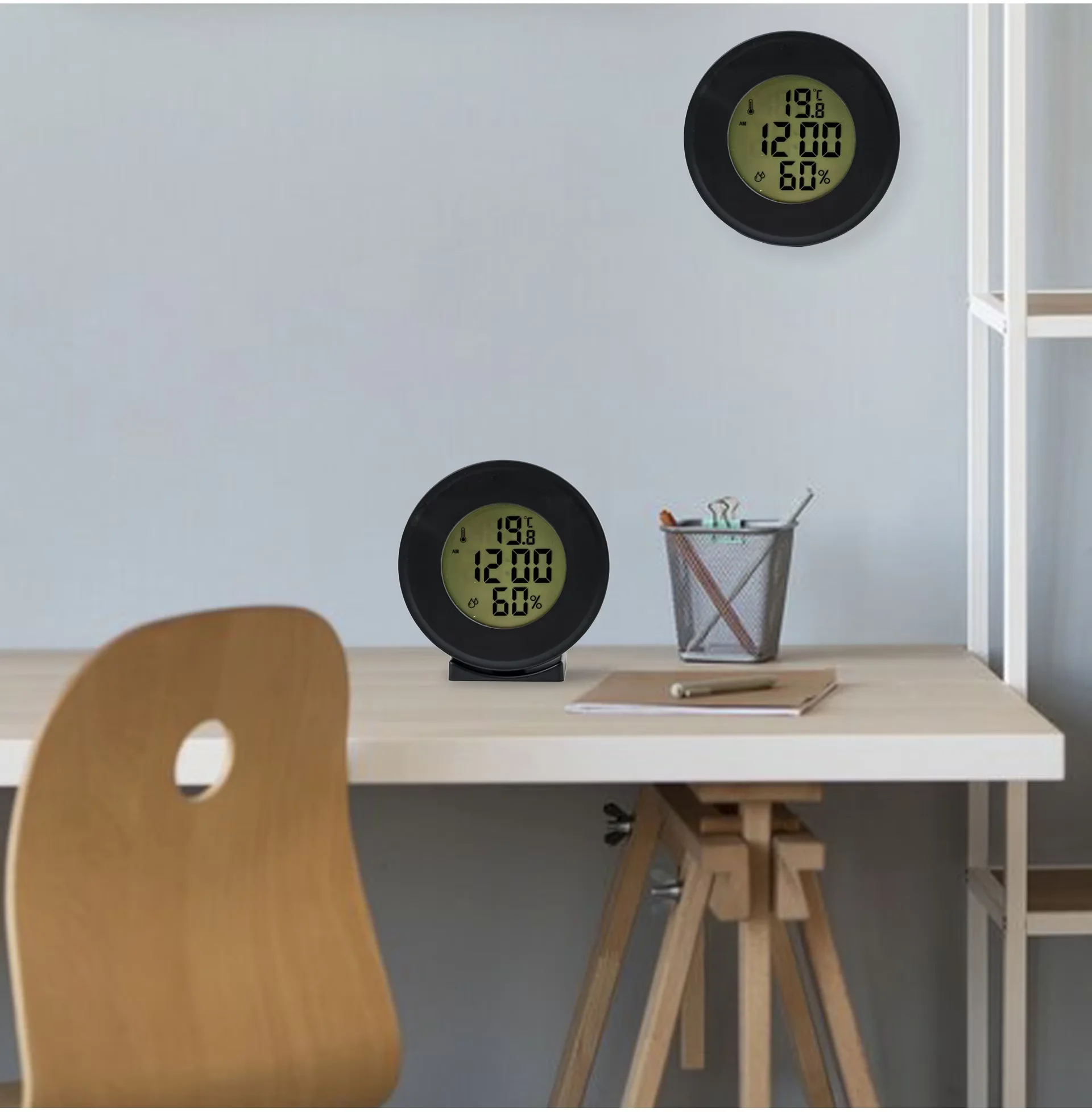 Light Weight Portable Mini Thermo-Hygrometer Home Office Living Room Decor Industrial Max min Thermometer Standing Hanging