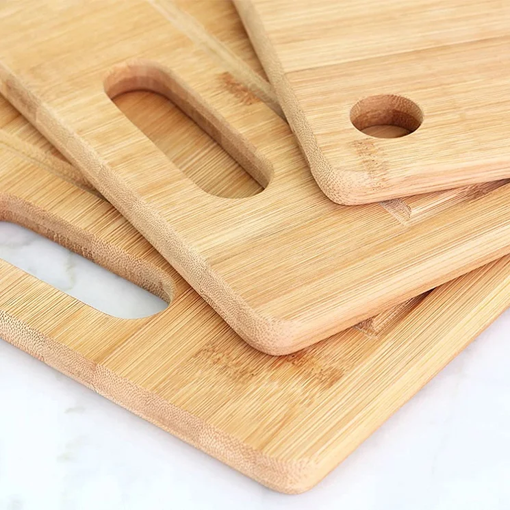 Бесплатные образцы оптовая продажа напечатанный логотип премиум-класса экологически чистая большая прямоугольная бамбуковая кухонная разделочная