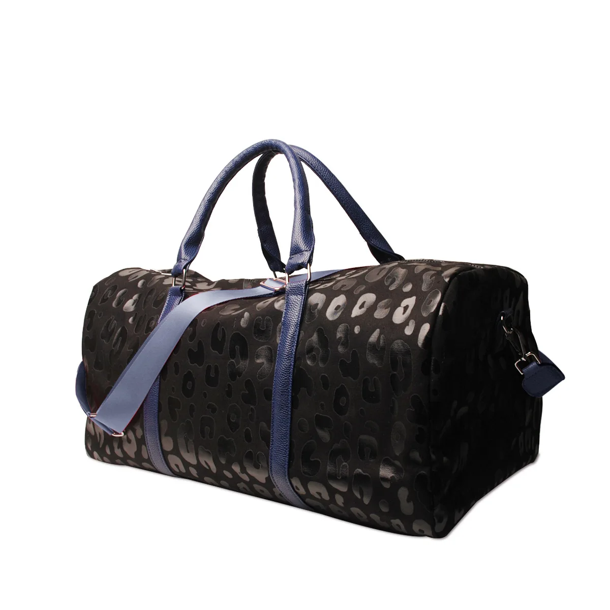 Black Bright Leopard Print Handle Bag 
