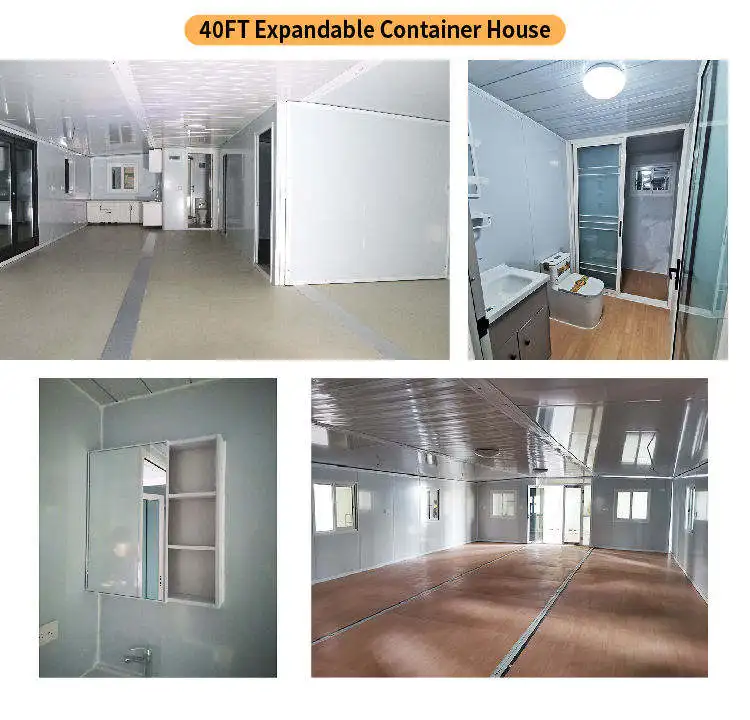 20ft 40ft  Customized China Expandable Container House 2 Bed 1 Bath Prefabricated Expandable Container House in Europe