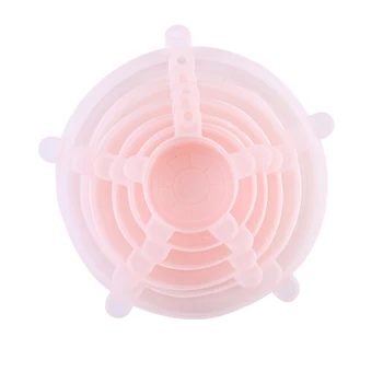 6 Pack Reusable Heat Resistant Silicone Stretch Lid Set Silicone Lids Microwave Splatter Cover