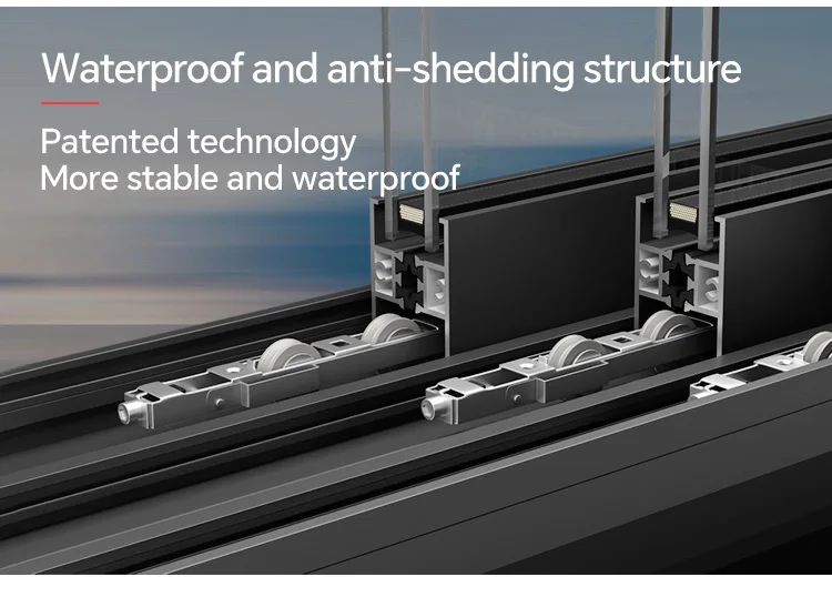 Custom Made Aluminum Sliding Flyscreen Windows Windproof Antitheft Rubber Block Interior Safety