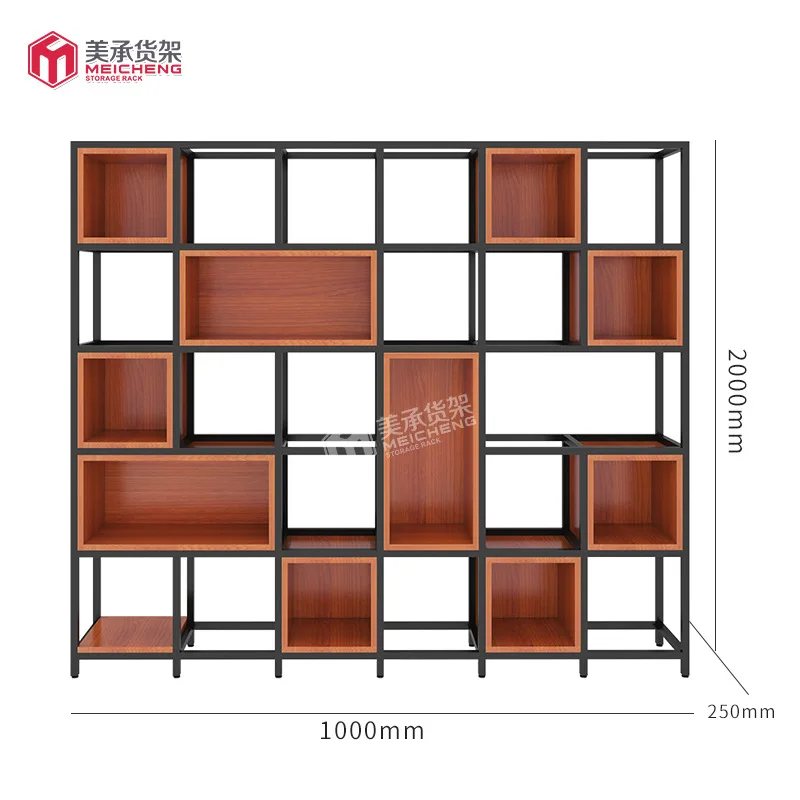 Meicheng Tall Freestanding Bookcases Luxury Library Standing Book Shelf Wooden Antique