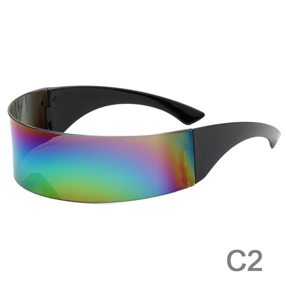80s Futuristic Cyclops Cyberpunk Visor Sunglasses - Semi  display picture 1