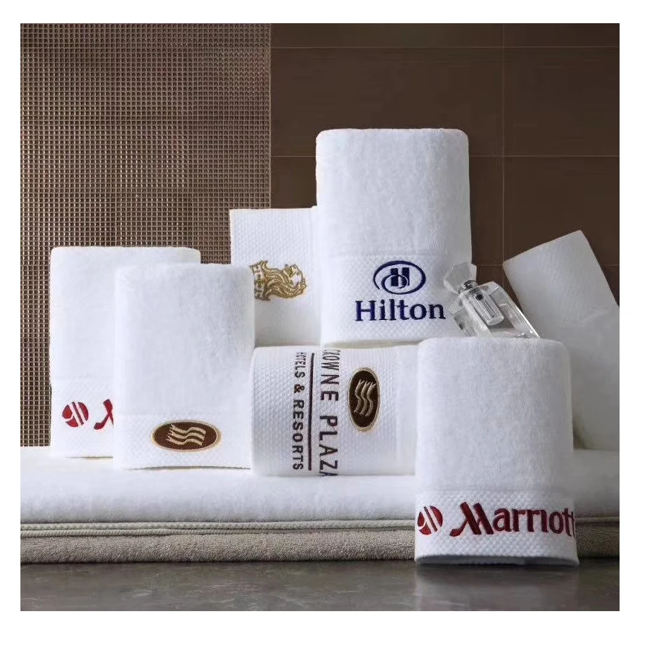 Buy Wholesale China High Quality 70 X 140 Hilton Hotel Premium White Bath  Towels 100% Cotton & Hilton Bath Towel at USD 0.413