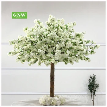 GNW Artificial cherry blossom tree with white Leaves table decoration tree Wholesale Silk Flower Maple