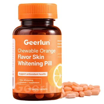 Wholesale Natural Orange Flavor Vitamin C Collagen Supplements Skin Whitening Pills for Glowing Complexion Vegan Tablets