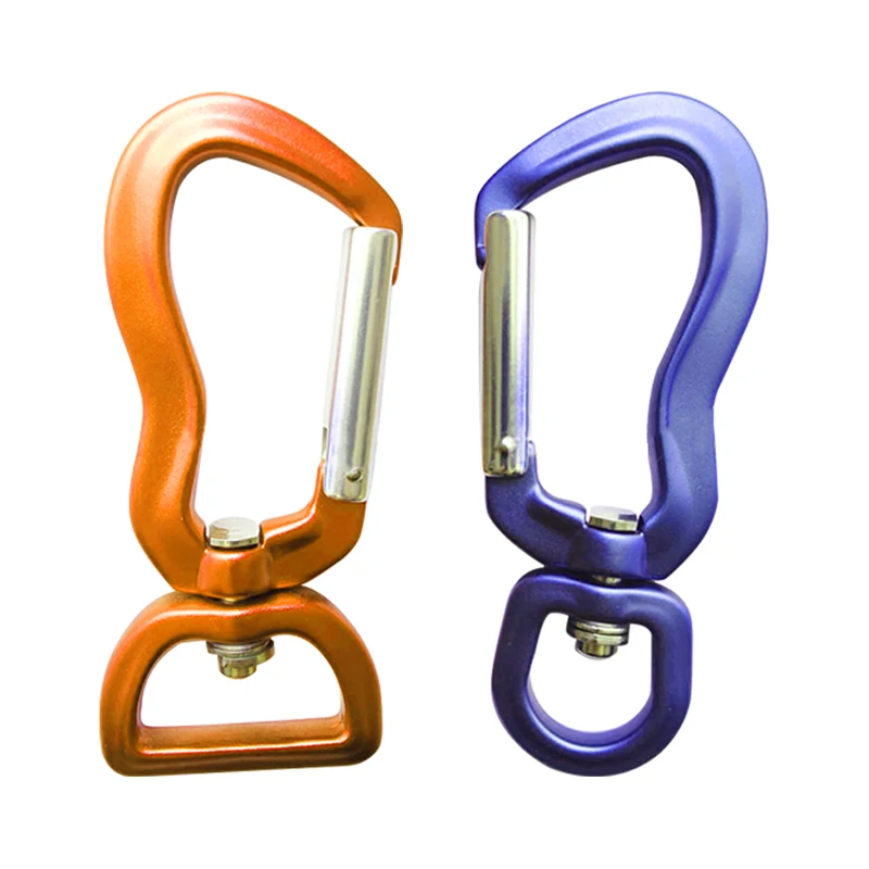 Aluminum Hiking Carabiner Climbing 4KN Swivel Snap Hook