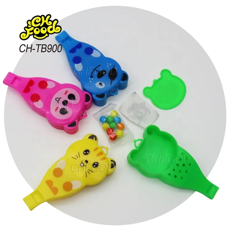 China Wholesale Custom Private Label Plastic Whistle Cartoon Animal Toys with Tablet Candies and Tattoo Stickers for Kids