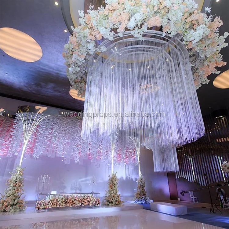 Wedding Decor Sliver Line Partition String Curtain Decorative