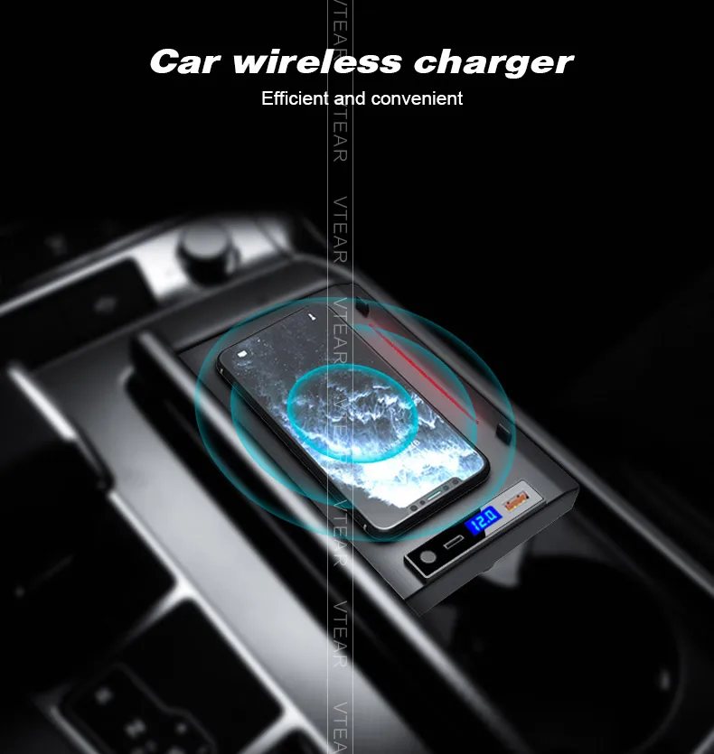 Vtear 15W Fast QI Car Wireless Charger for Audi A6 C8 A7