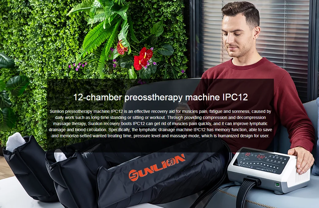 Revolutionary 12-Chamber Air Compression Therapy Machine Pressotherapy <a class='inkey' style='color:blue' href='https://www.vudvt.com/rechargeable-air-compression-therapy-machine-' target='_blank'>leg massager</a> Leg Arm Compression Better Comfort Relief manufacture