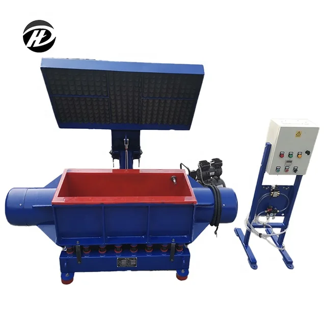 200L Horizontal Linear Trough Vibratory Finishing Machine Tub Auto Polishing Metal Equipment