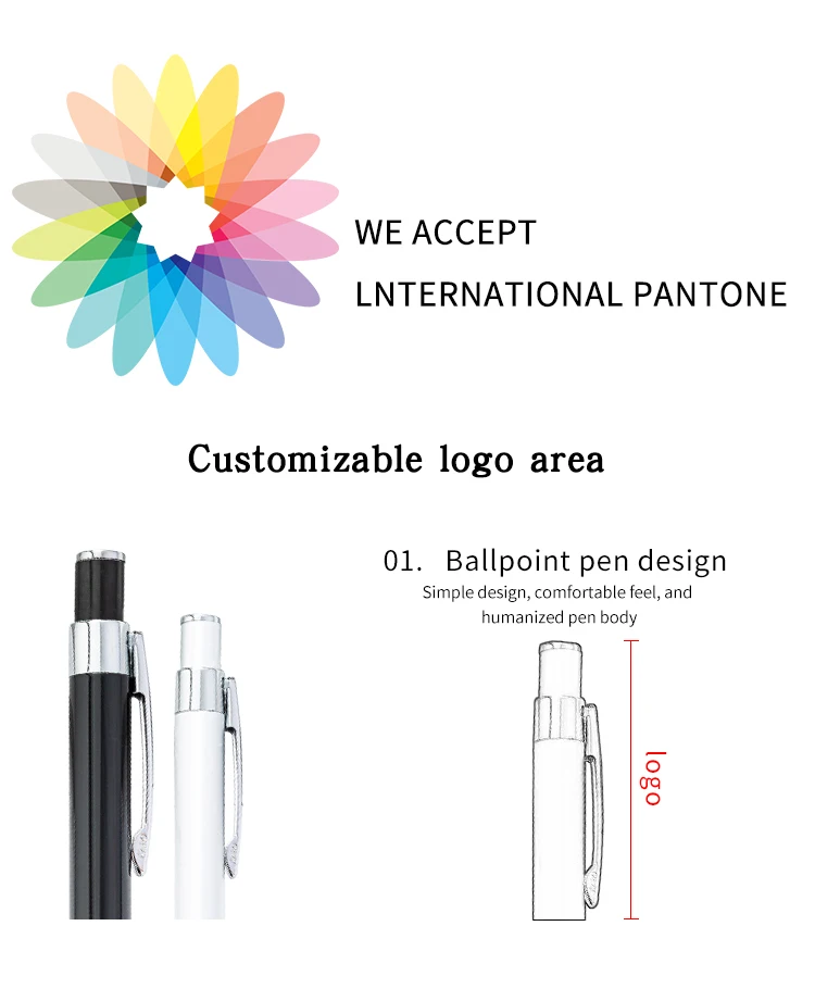 New styles promotion metal ballpoint pen with custom logo aluminum rod ball pen