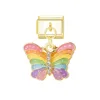 Colorful butterfly-modular gold buckle