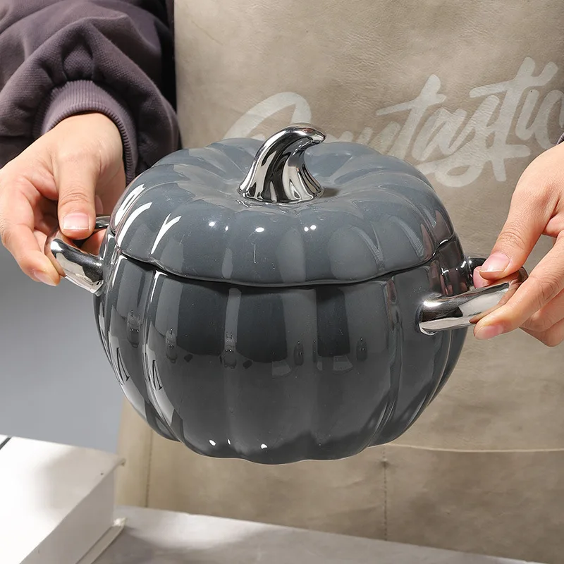 Cocotte En Céramique Citrouille - 4 Couleurs - Parfaite Pour Halloween, Thanksgiving Et Décorations Festives - 5