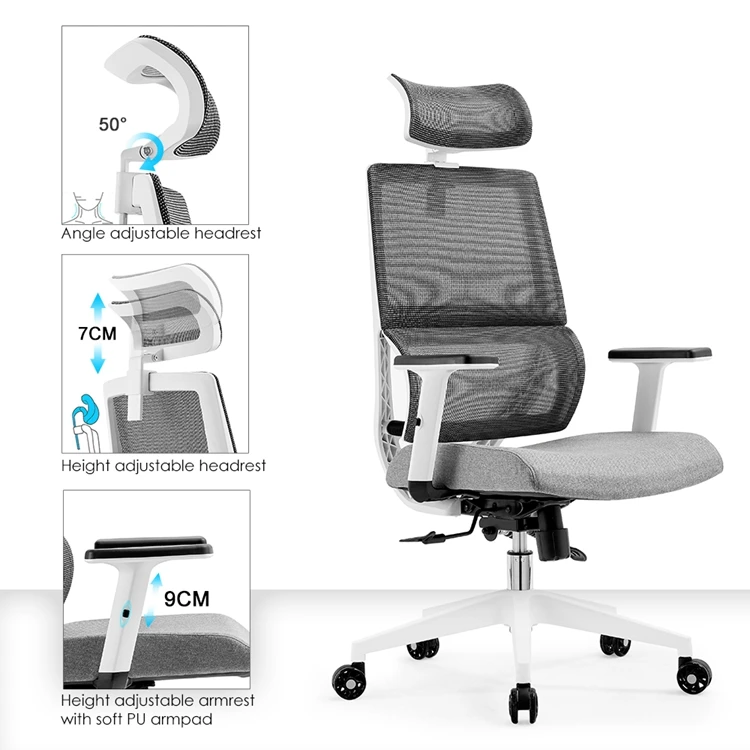 2023 New Sillas De Oficina Swivel Ergonomic Chairs Executive Fabric