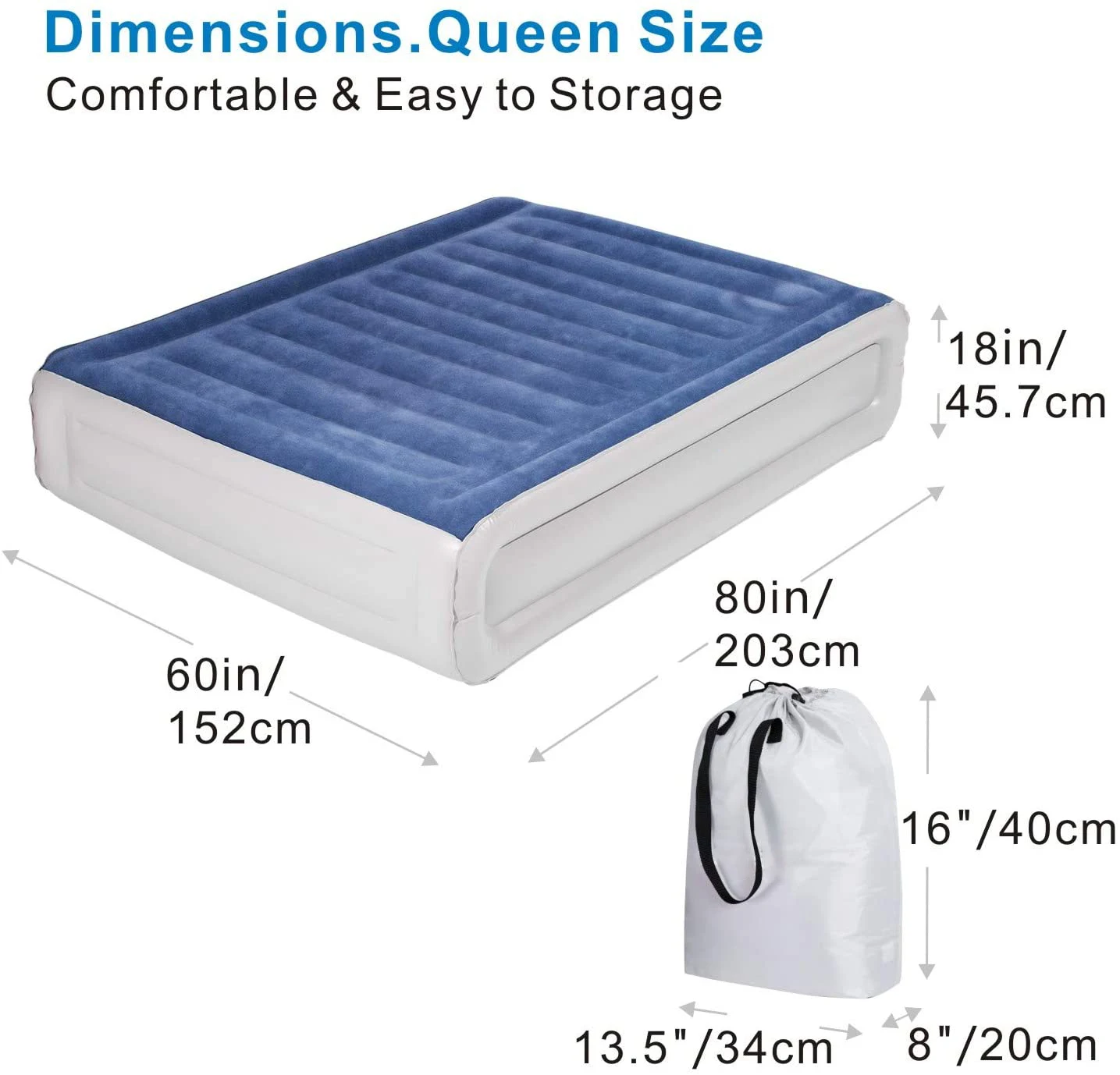 New Custom Flocking And Pvc Camping Inflatable Mattress With Built In