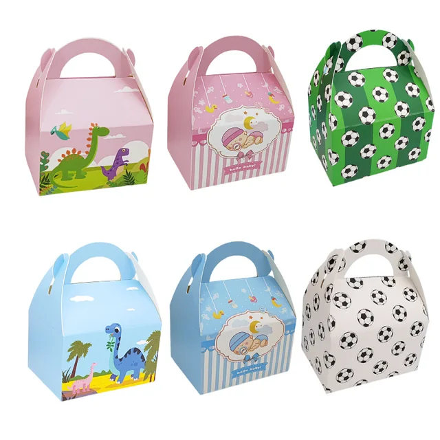 Small Handle Baby Birthday Candy Box Baby First Birthday Gift Box Table Candy Paper Box Birthday Candy Packaging Box
