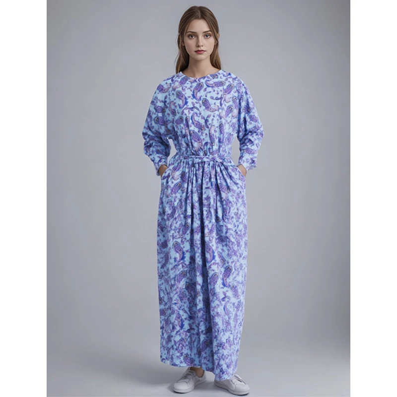 Dresses Women Muslim Ladies Wears Casual Elegant Muslimah Lace Floral Baju Gamis Abaya Dress supplier