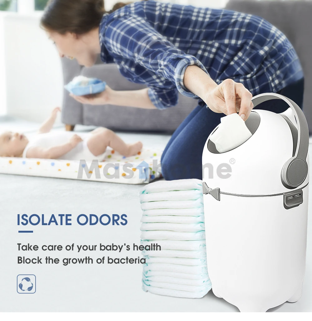 Custom Anti Odor Seperate Waste Bin Deodorant Nappy Trash Bin Kitchen