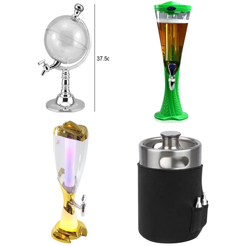 Transparent Tabletop Beer Tower With Ice Tube To Keep Beverage/Beer