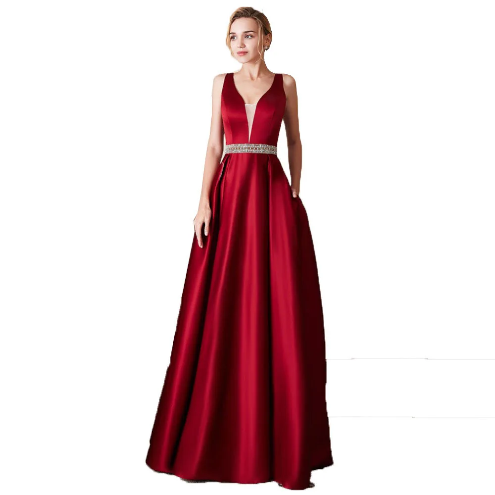 YOSIMI Piso-Longitud Larga de las Mujeres Vestido Elegante 2021 Verano  V-cuello sin Mangas de Gasa Blanca de las Mujeres Noche de Fiesta sin  Respaldo Vestidos Sexy descuento / Ropa de mujer \\