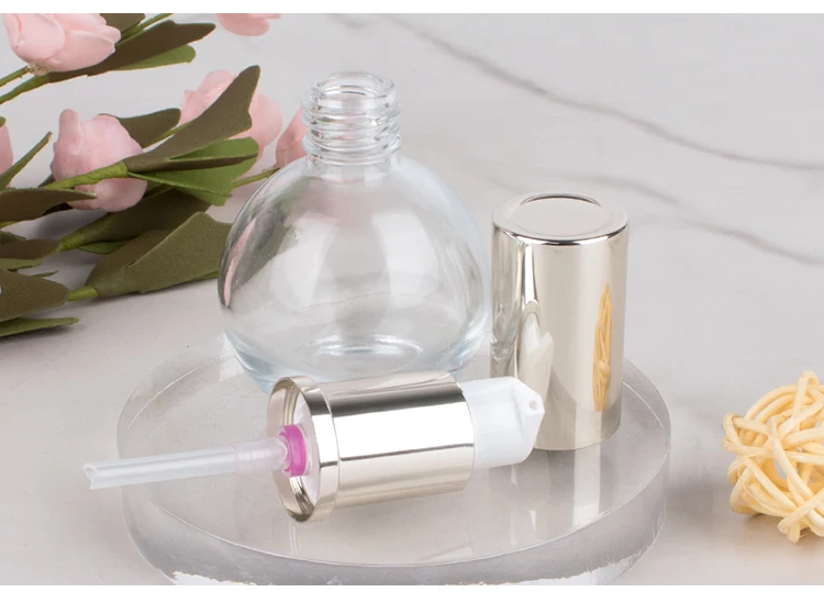 30Ml 1oz Ball Shaped Serum Empty Lotion Serum Cream Cosmetic Skincare Glass Pump Bottles With Pump factory