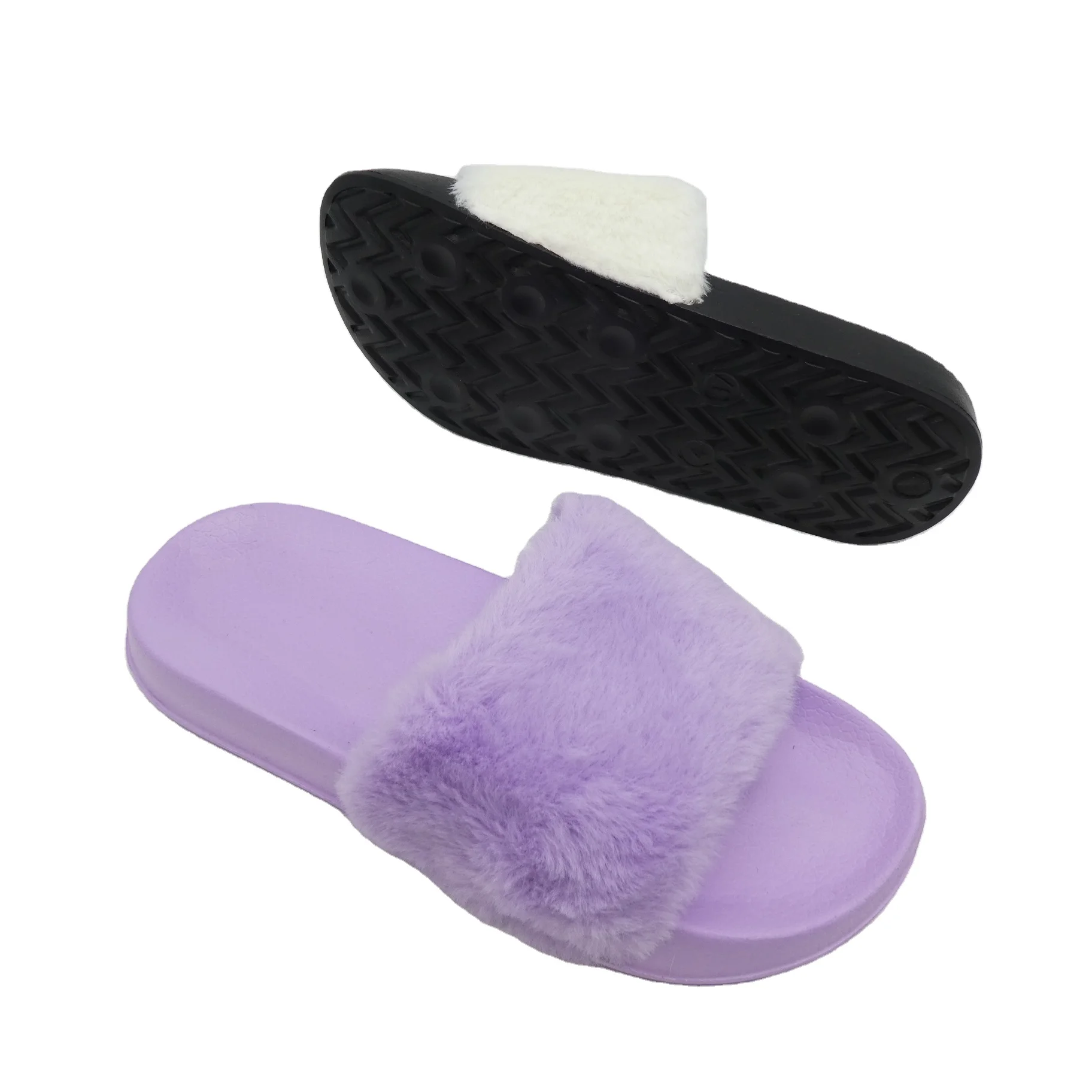 Pantuflas De Piel Sintética Suave Para Mujer, Con Puntera
