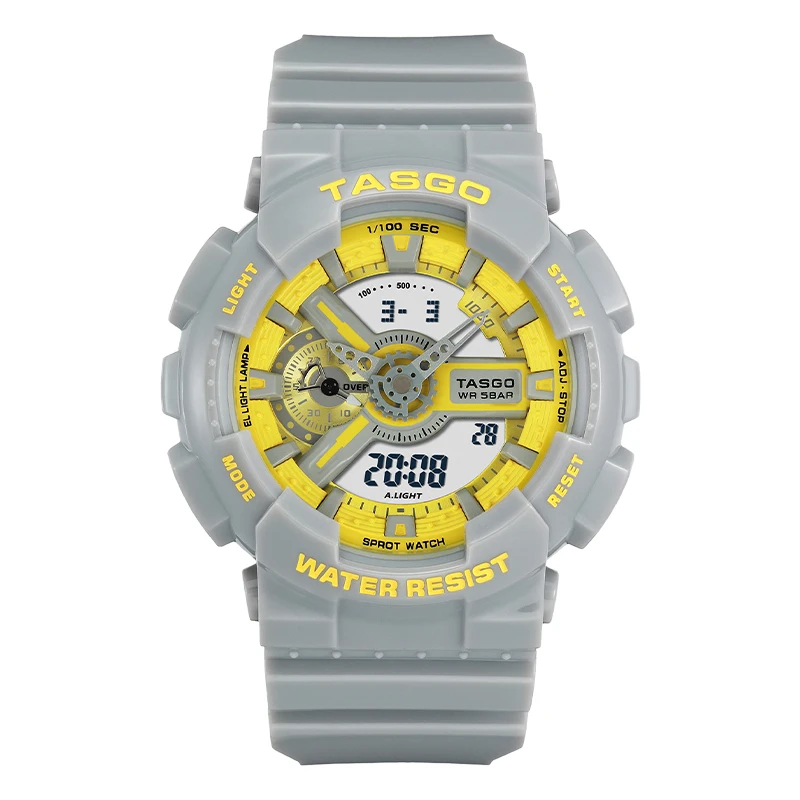 Multi-Functional Outdoor Electronic Digital Watch for Running Swimming Glow-in-the-Dark Feature Calendar Plastic Rubber
