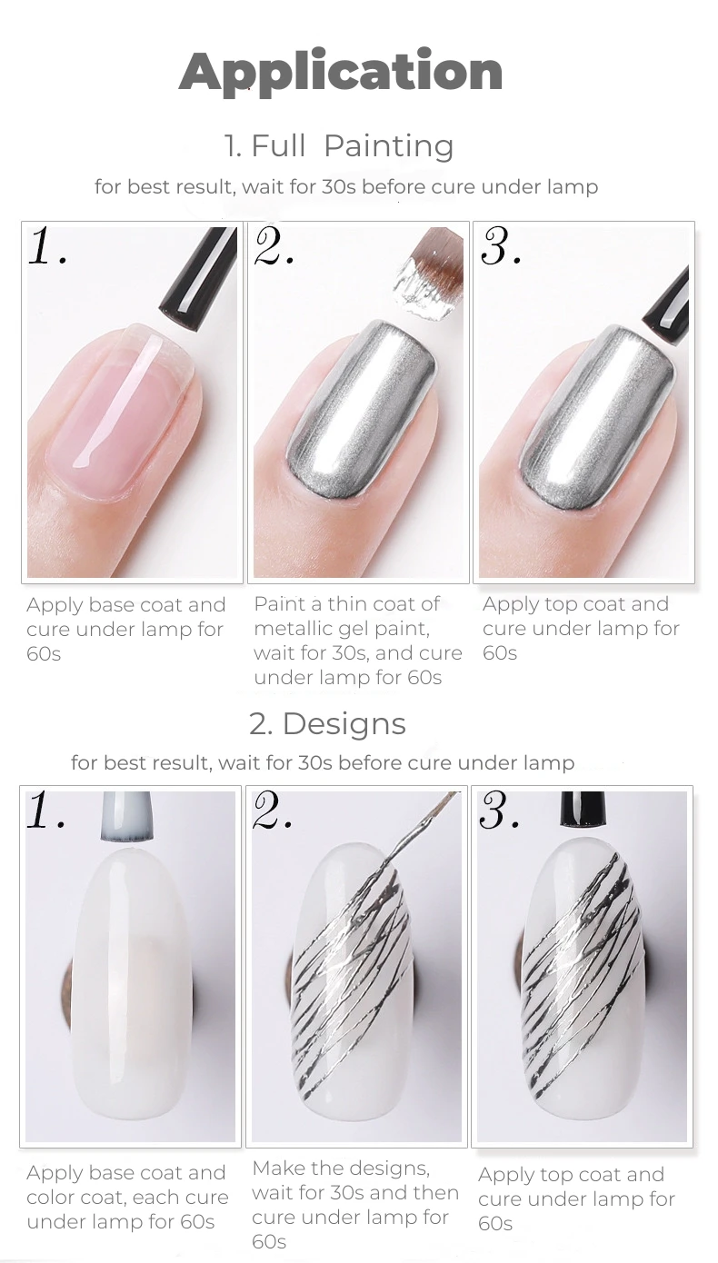 Mybeautynails Wholesales Metallic Liner Gels Paint 6 Colors Gel Nail