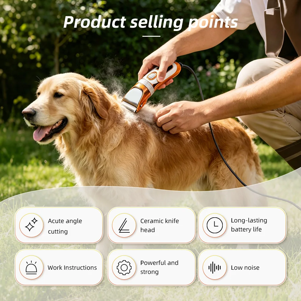 Wholesale Dog Shaver Clippers High Power Low Noise Chargeable Eco-Frie - product detail 3