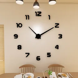 3D Wall Clock Mirror Digital Clock Nordic Minimalist Quartz Needle Living Room Decorations Watches Acrylic Wall Clock